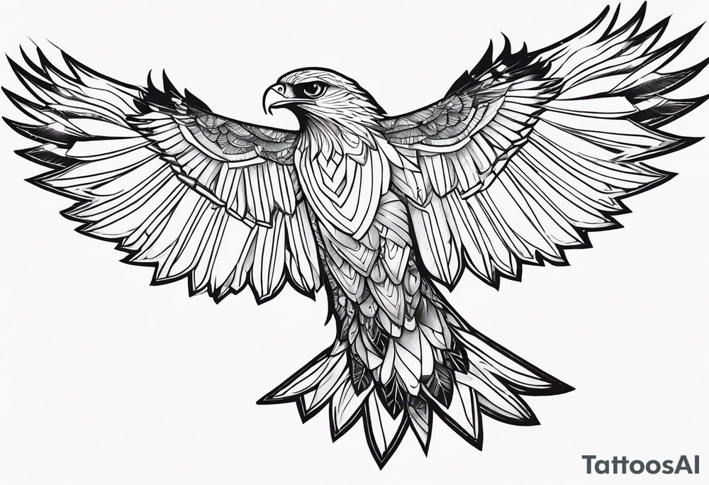 hawk soaring tattoo idea