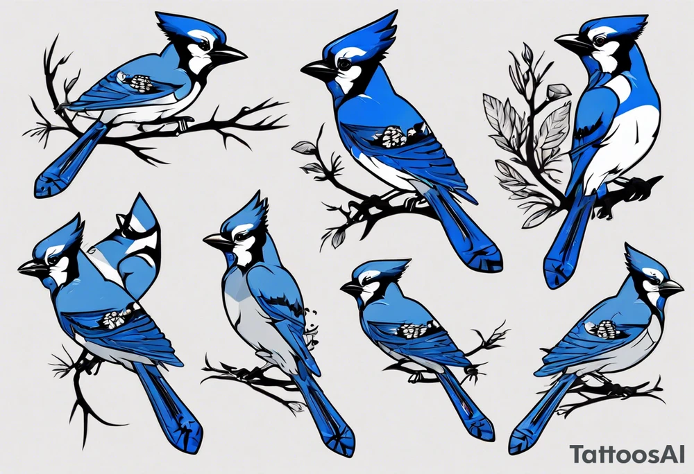 boxing bluejay tattoo idea