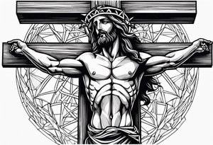 Jesus Christ hanging on a cross tattoo idea