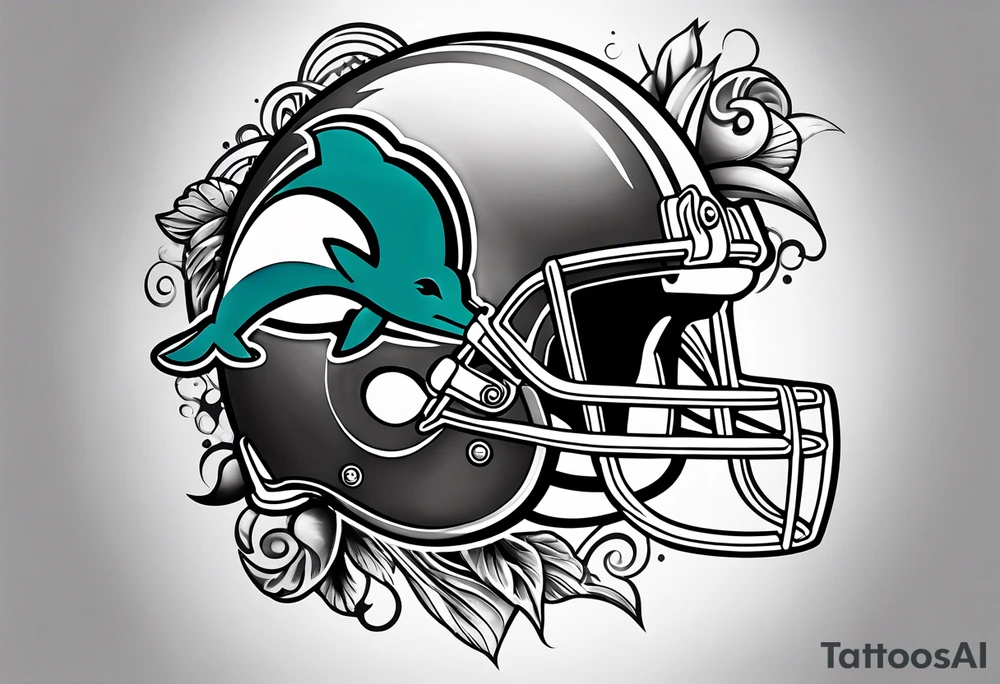 Cool miami dolphins sports tattoo idea