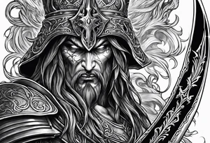 nemesis sword scary blood hell tattoo idea