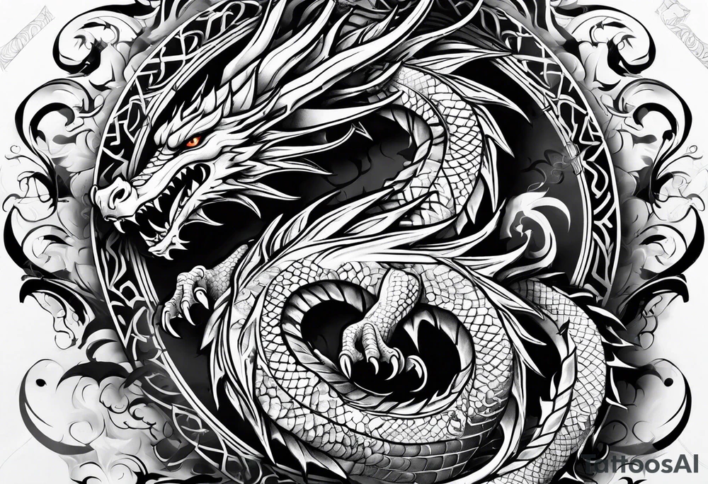 Dragon full body tattoo idea