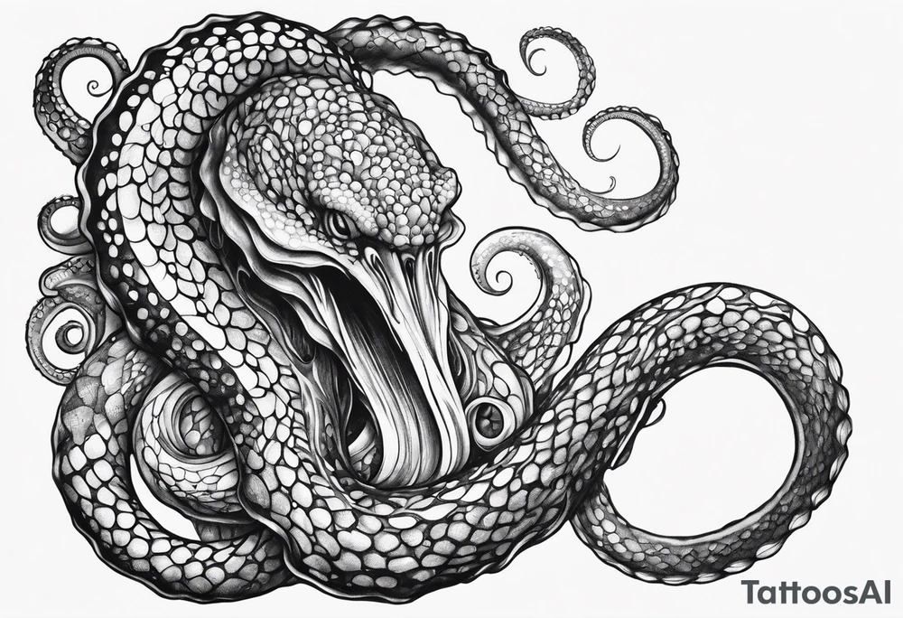 one outstretched single tentacle tattoo idea