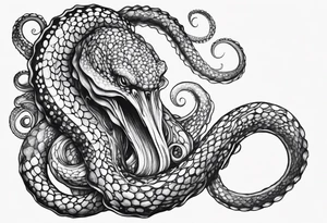 one outstretched single tentacle tattoo idea