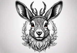 neo traditional jackelope tattoo idea