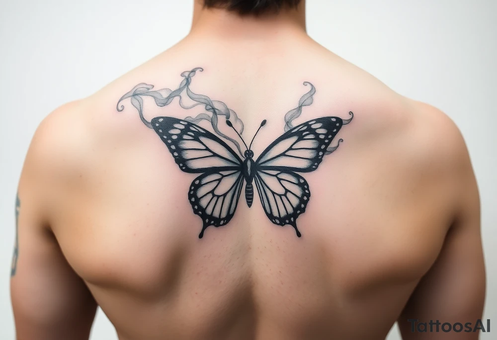 Smoke with butterfly tattoo idea