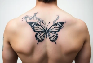 Smoke with butterfly tattoo idea