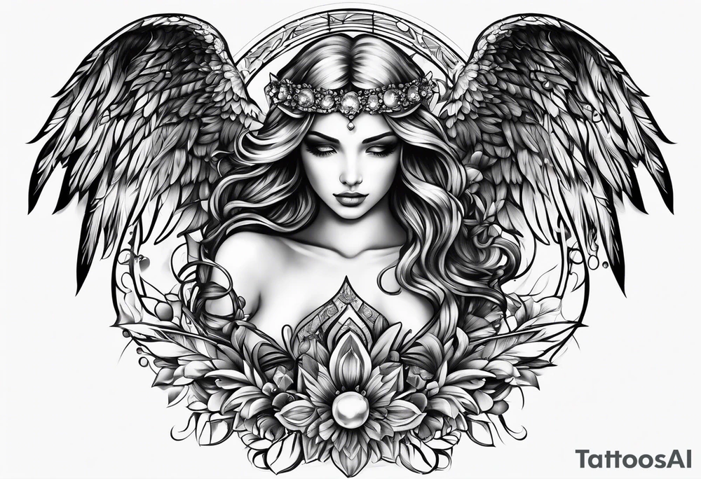 Sapphire angel tattoo idea