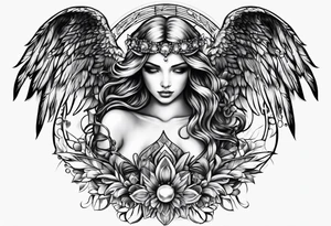 Sapphire angel tattoo idea