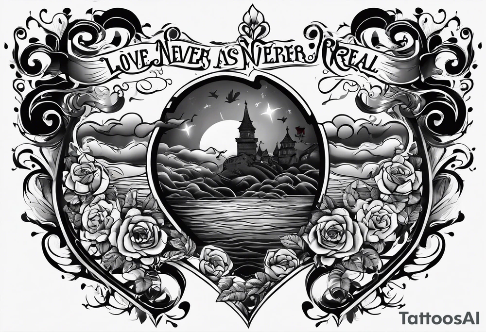Quote only tattoo. “Love is never as real as its loss” tattoo idea