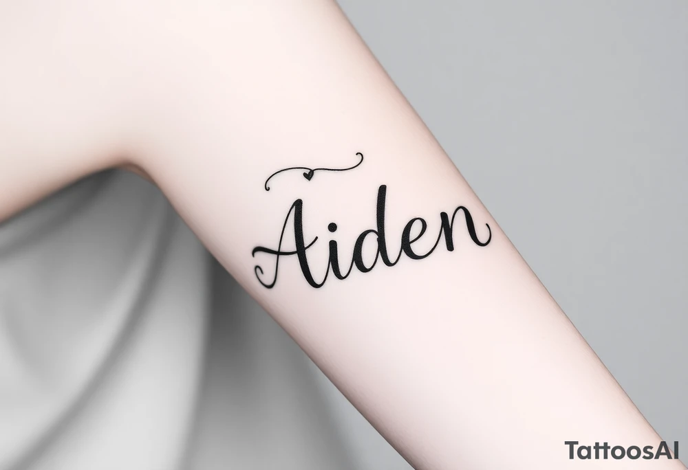 The name Aiden with a theme of love tattoo idea