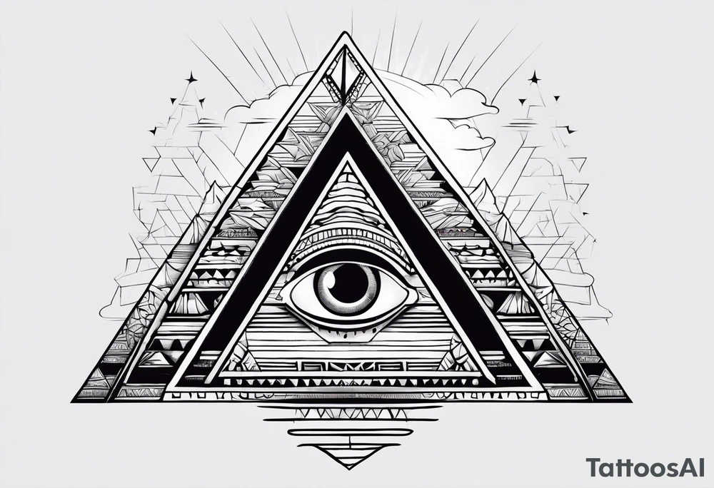 Pyramide with eye tattoo idea