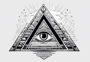 Pyramide with eye tattoo idea