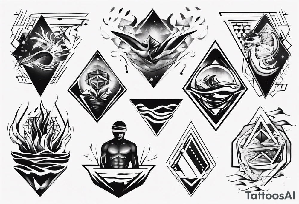 man swimming, no details tattoo idea