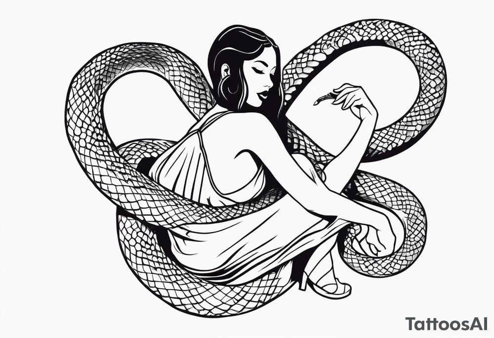 make a snake tattoo with a girl hanging on it tattoo idea make a snake tattoo with a girl hanging on it tattoo idea