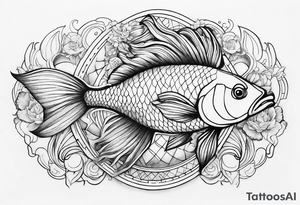 Pisces zodiac sign tattoo idea