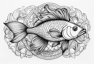 Pisces zodiac sign tattoo idea