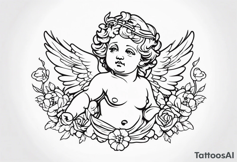 putti without wings tattoo idea