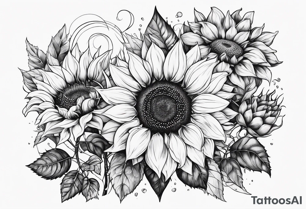 Sunflower, friendship, growth, strawberry wine, tattoo idea