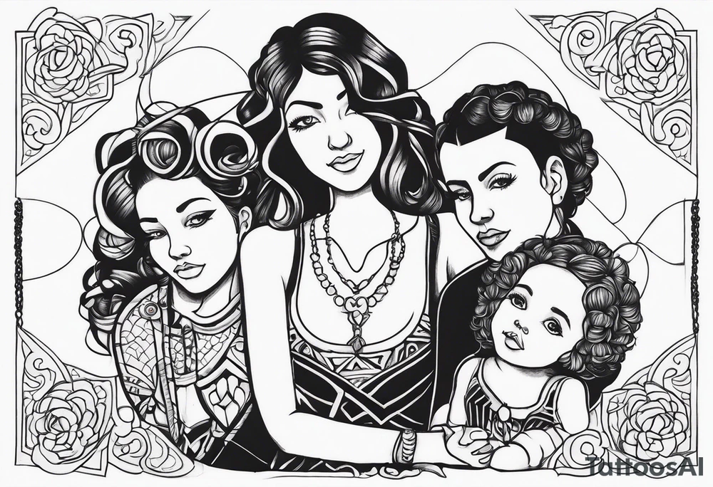 Unbreakable bond, family of five tattoo idea