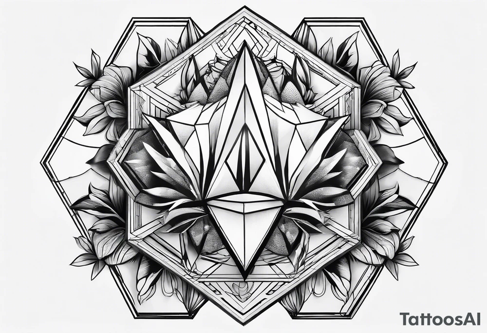 black hexagon power tattoo idea