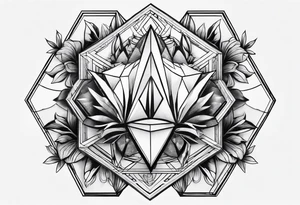 black hexagon power tattoo idea