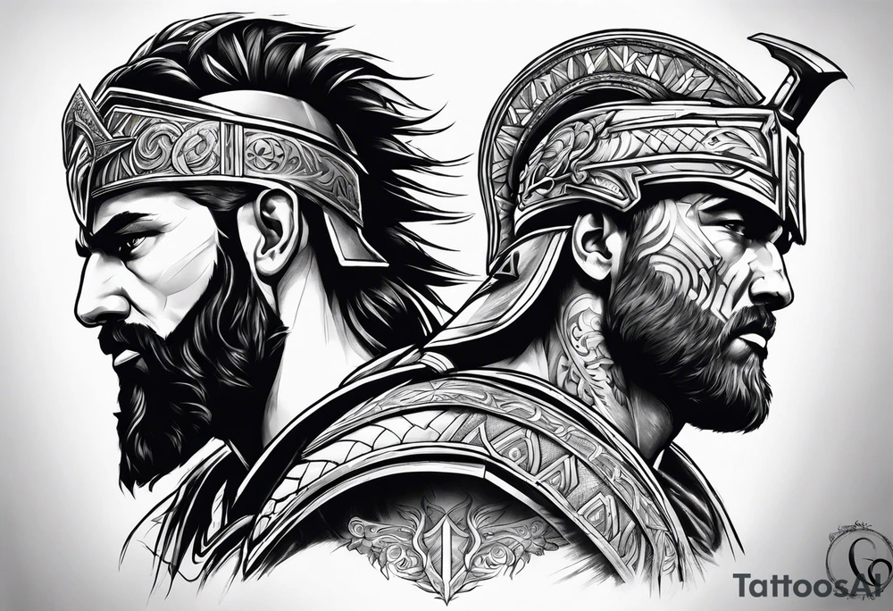 Kairos god and Gladiator warrior tattoo idea