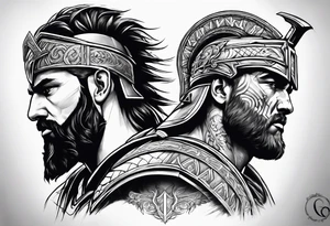 Kairos god and Gladiator warrior tattoo idea