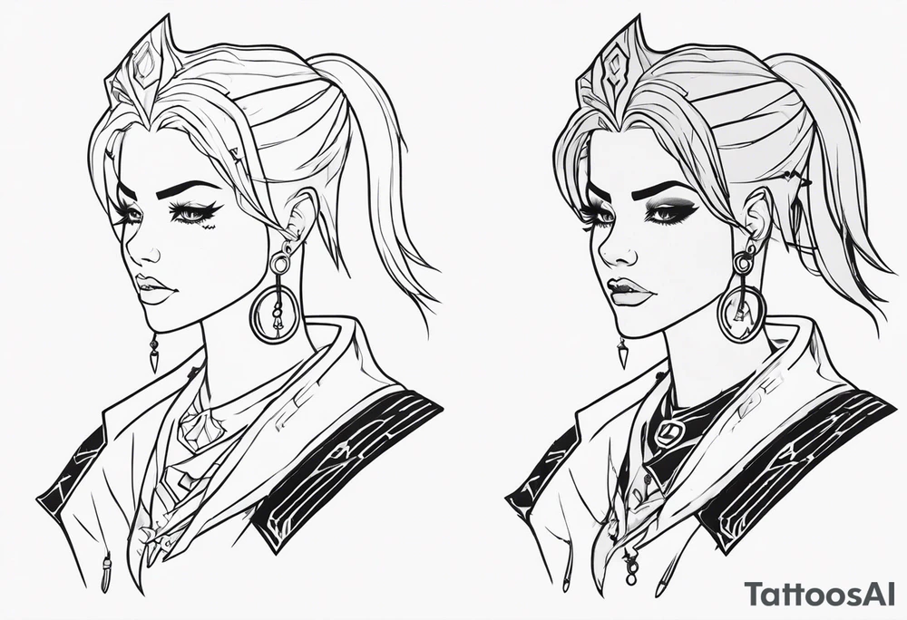 The arcane lega of legends on the left is Vi, on the right is Jinx tattoo idea