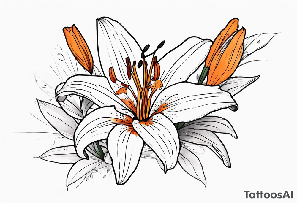 orange tiger lily tattoo idea