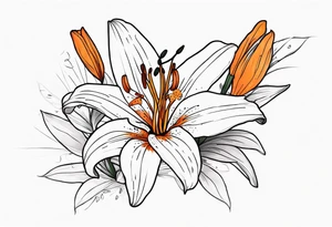 orange tiger lily tattoo idea
