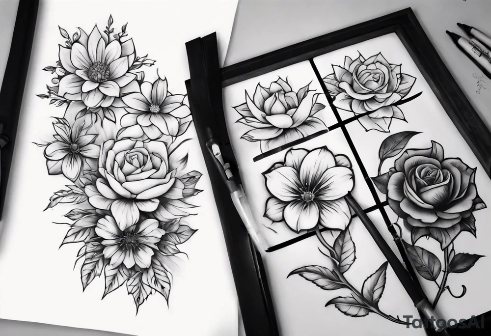 flower in a window tattoo idea