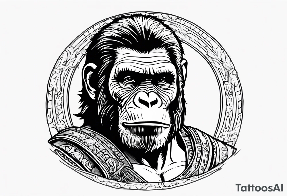 Caeser from the movie planet of the apes tattoo idea