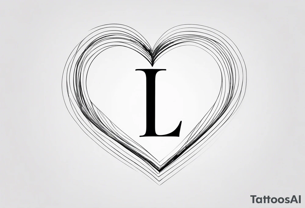 Picture of the letter I within a heart to represent oneself tattoo idea