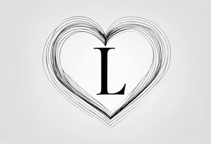 Picture of the letter I within a heart to represent oneself tattoo idea