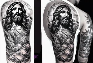 jesus side leg tattoo tattoo idea