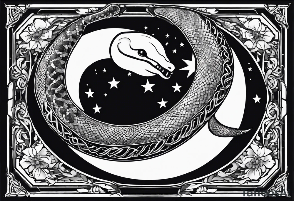 crescent moon with a snake wrapped around it tattoo idea crescent moon with a snake wrapped around it tattoo idea