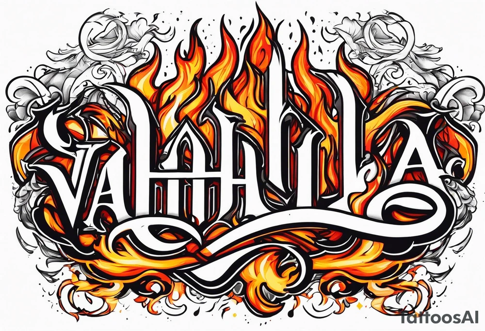Valhalla on  fire tattoo idea