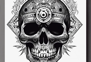 small dark skull with bullet hole eyes tattoo idea