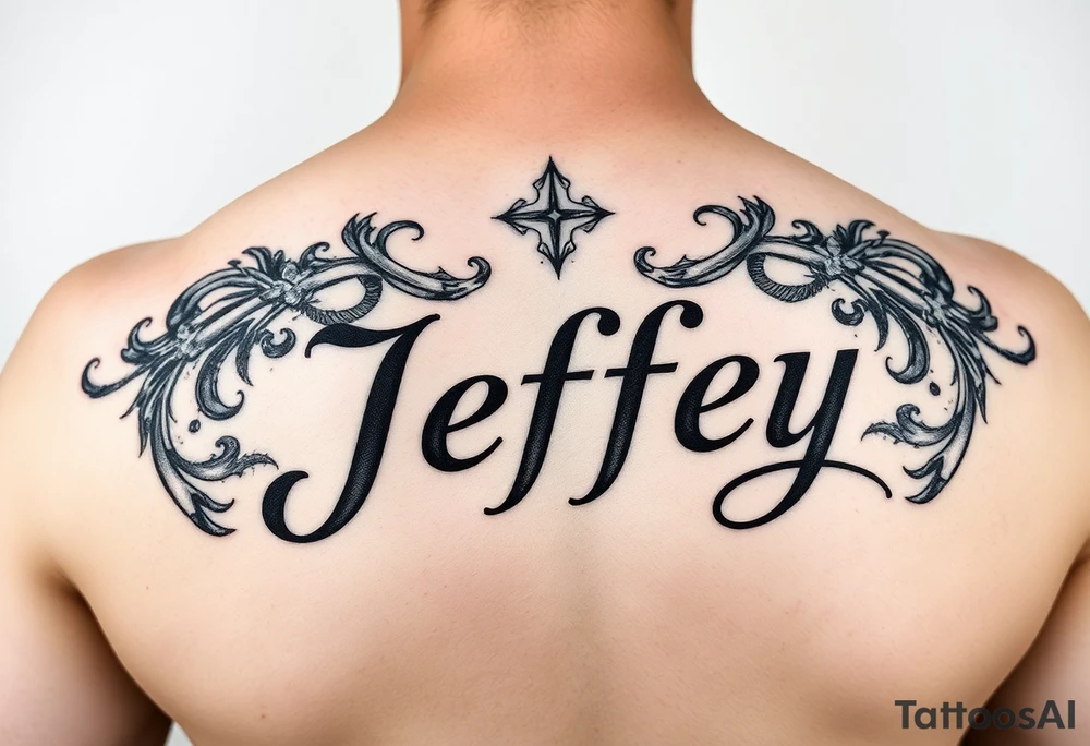 Memorial for the name jeffrey tattoo idea