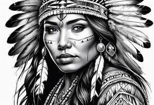 native American woman tattoo idea