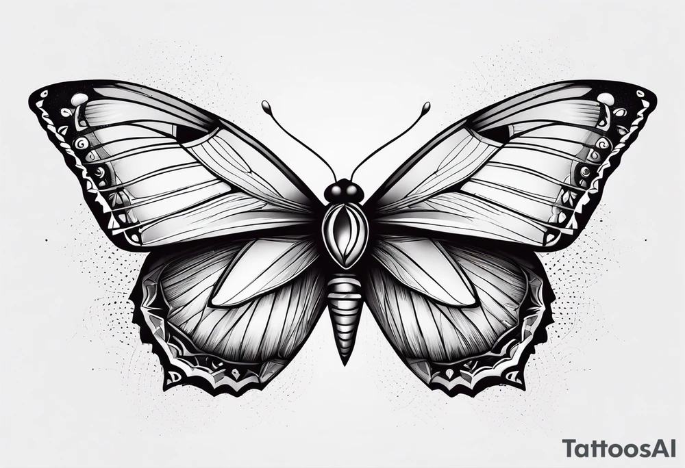 Borboleta com olho tattoo idea