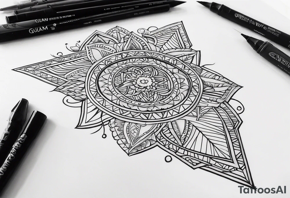 guam theme, minimalist tattoo idea