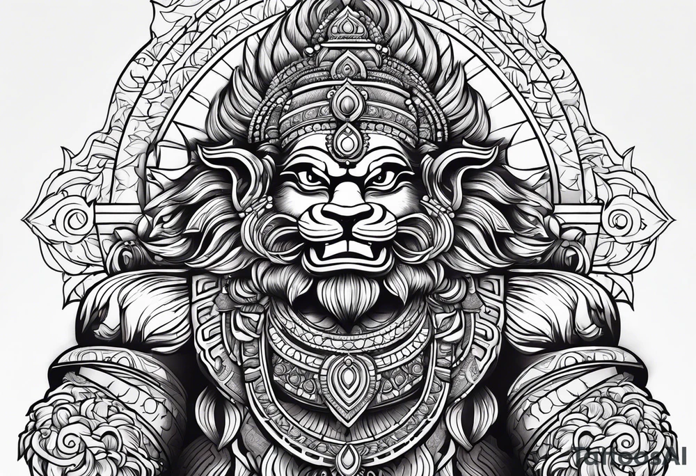 Laxmi Narasimha tattoo idea