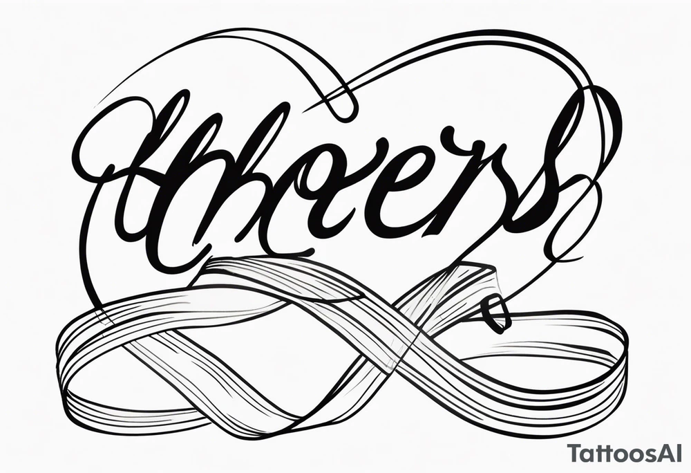 Cheers Mate text, armband +Cancer Ribbon tattoo idea