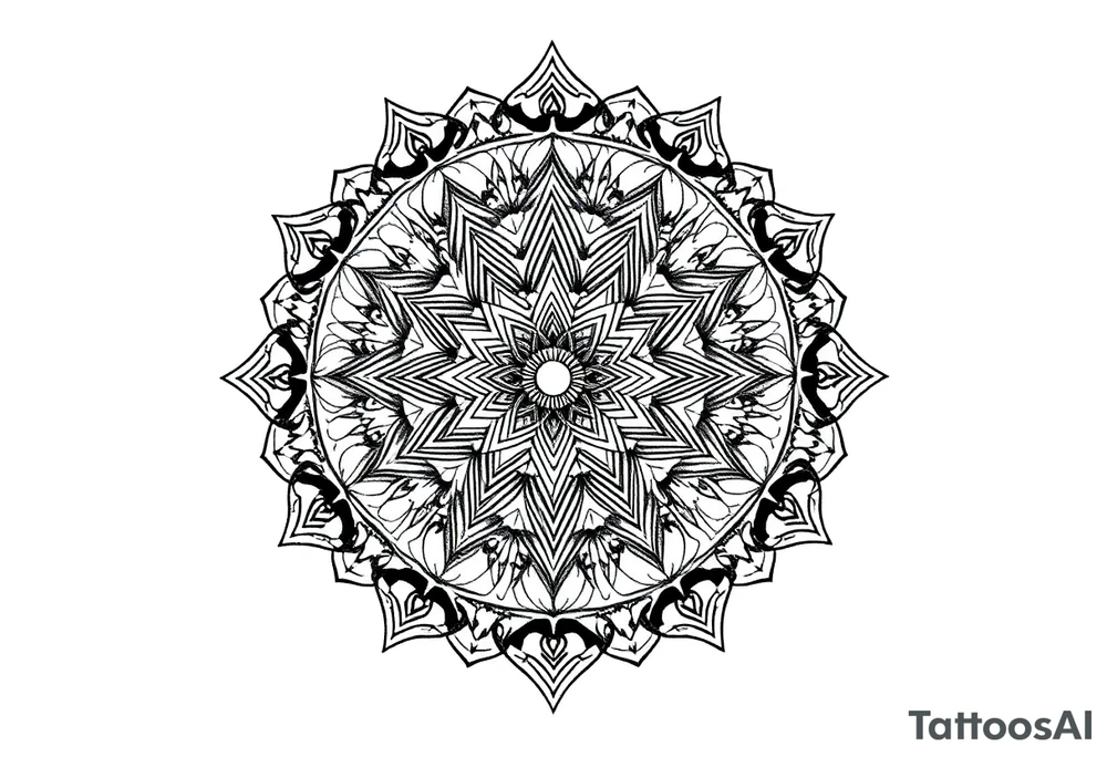 intricate mandala with sacred geometry and cosmic elements tattoo idea intricate mandala with sacred geometry and cosmic elements tattoo idea