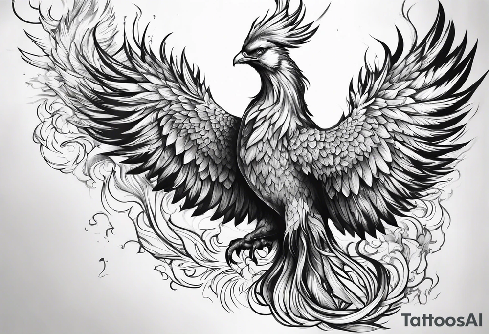 a pheonix raising from the ashes tattoo idea