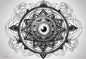atom with quantum cloud tattoo idea