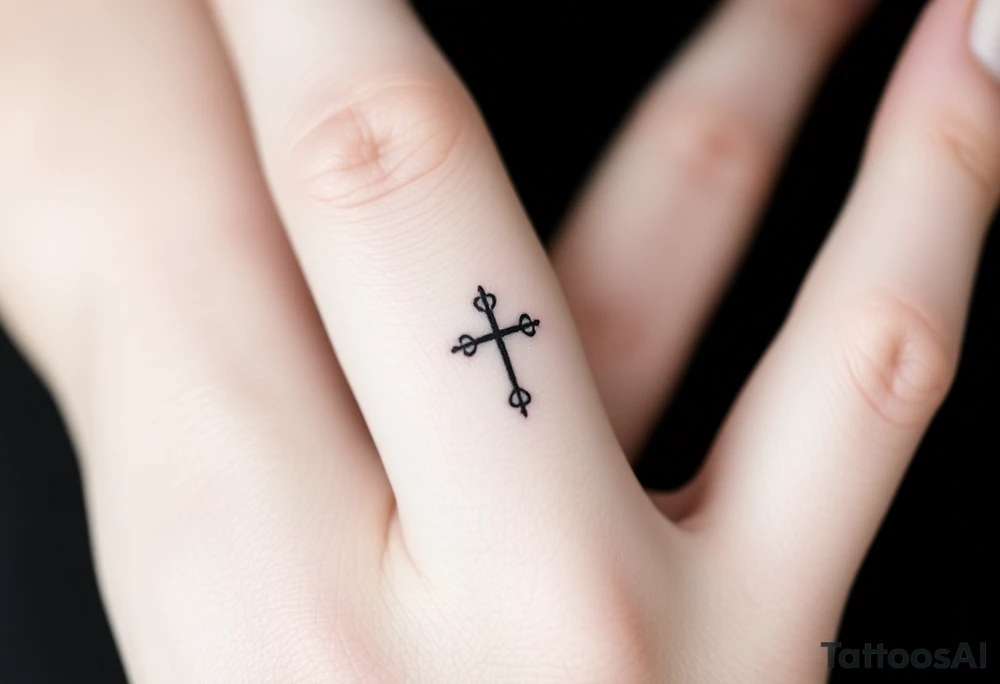 Small cross tattoo idea