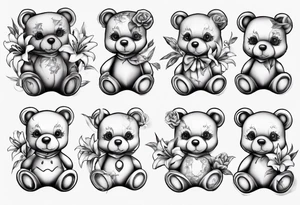 Lily teddy bear tattoo idea